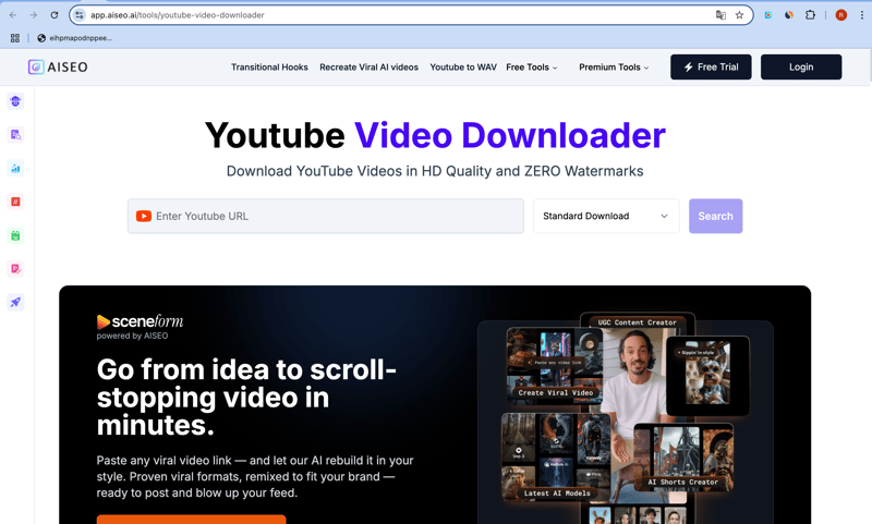 AISEO youtube video downloader screenshot 1