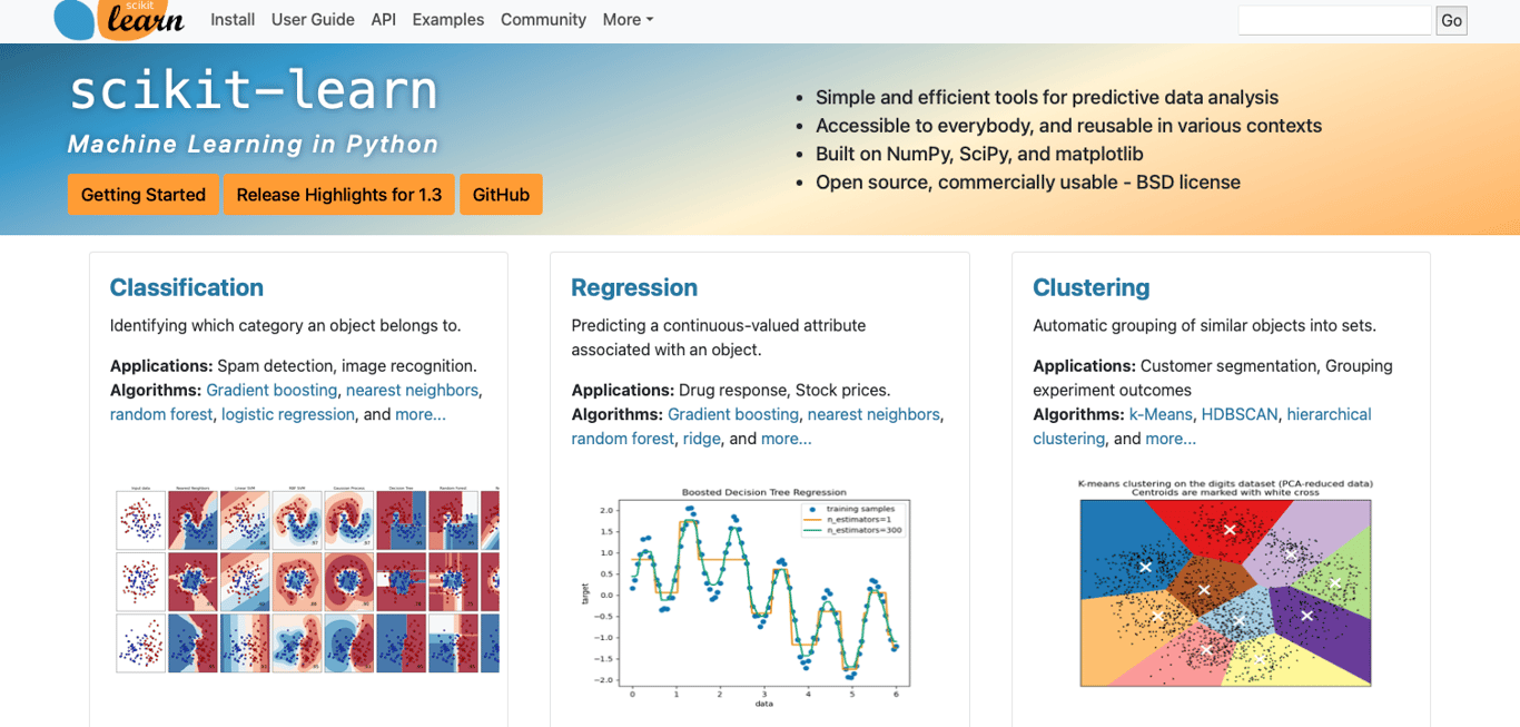 Scikit-learn screenshot