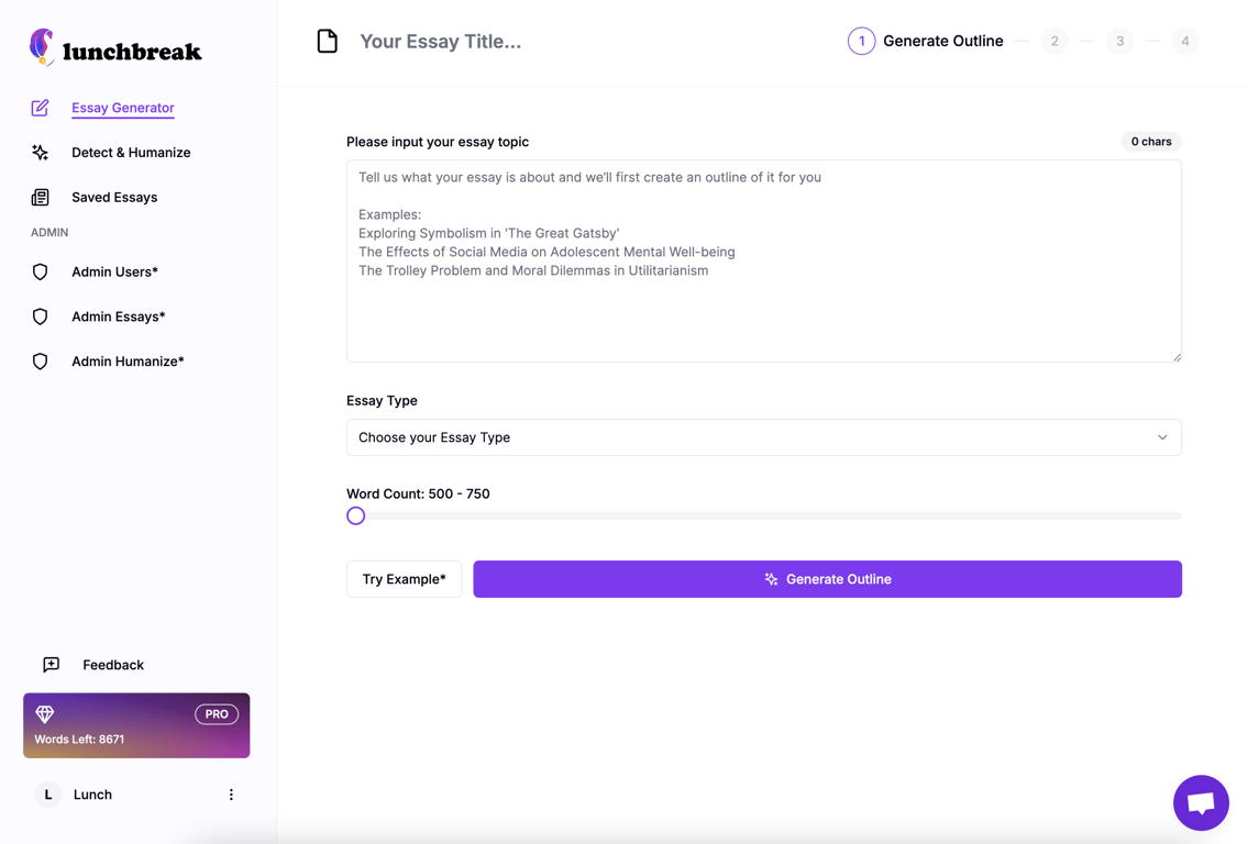 Lunchbreak AI screenshot