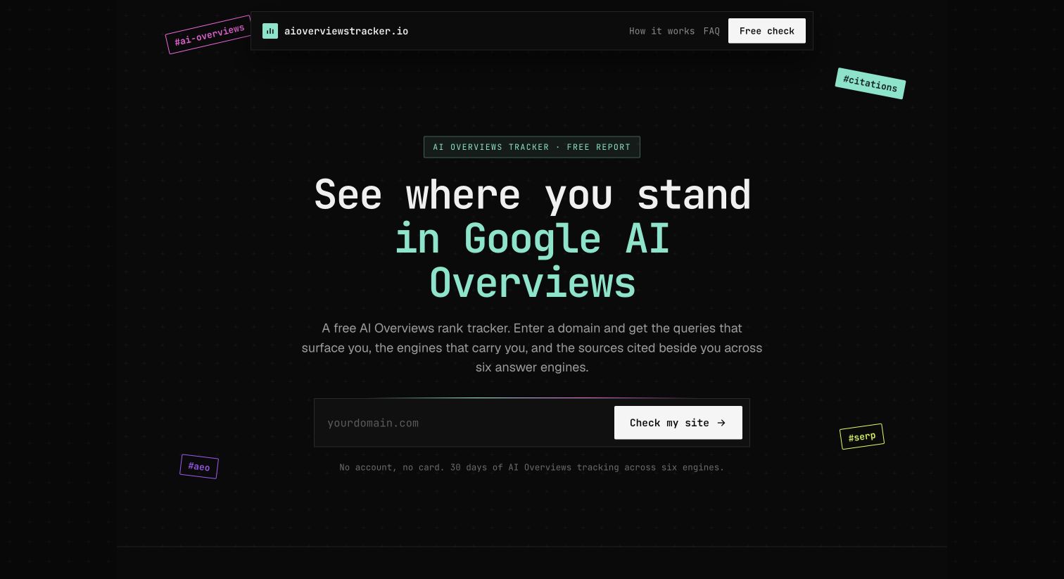 AI Overviews Tracker screenshot