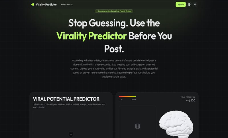 Virality Predictor screenshot