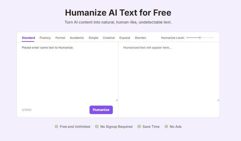 Toolsmart Free Humanize AI screenshot 1