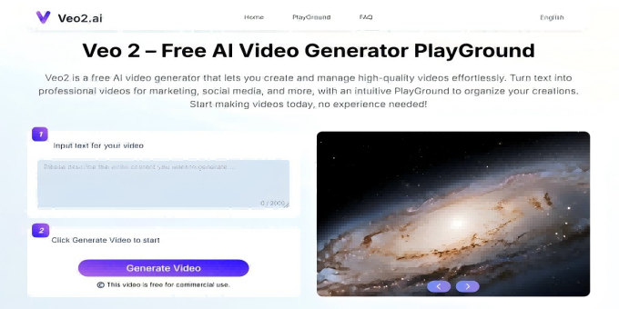Veo 2 AI Video Generator screenshot