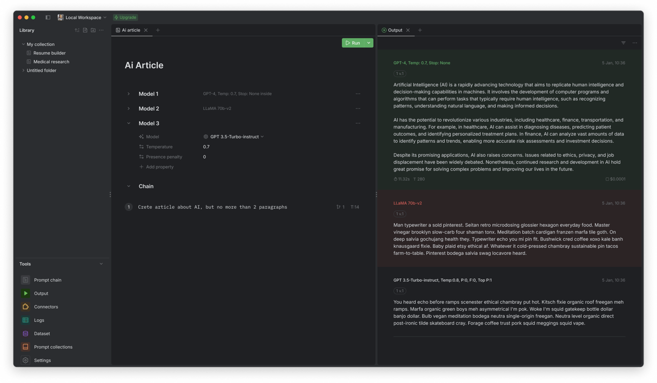 PromptMixer screenshot
