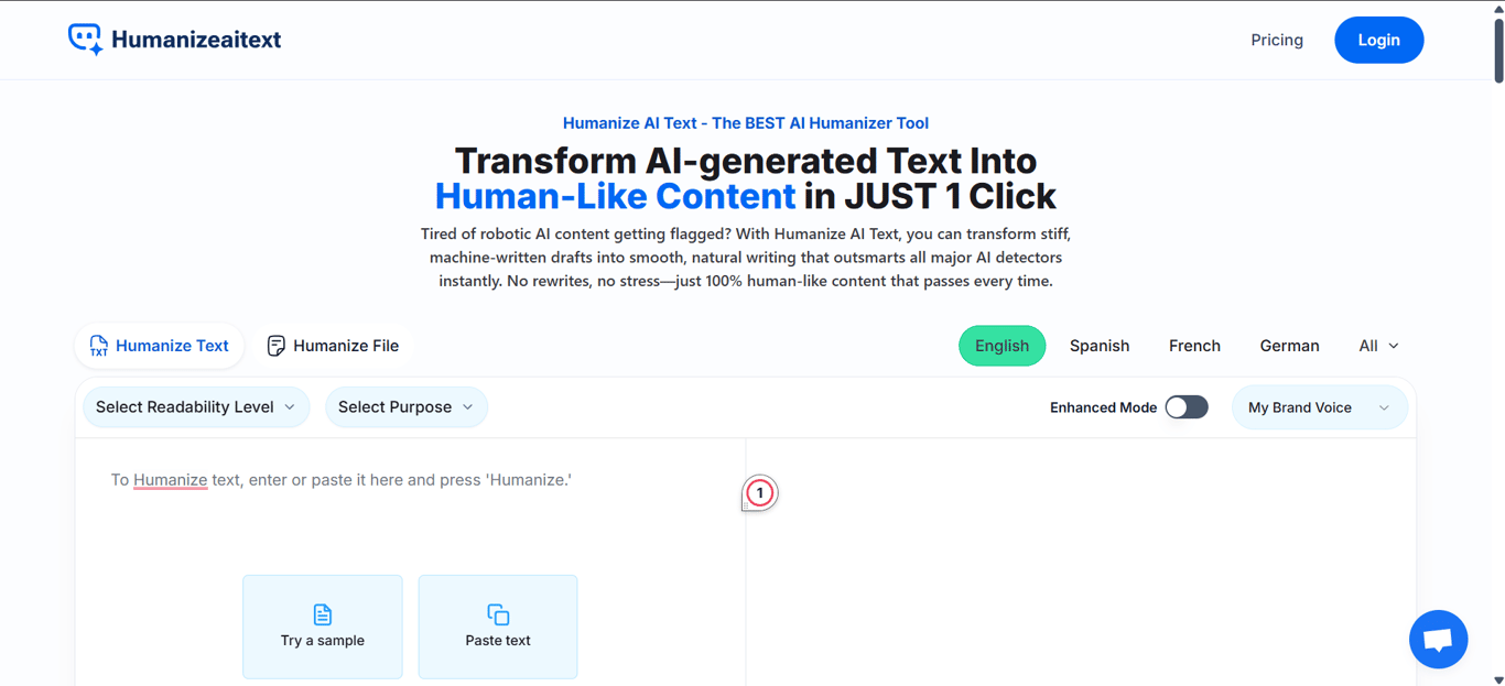 Humanizeaitext screenshot