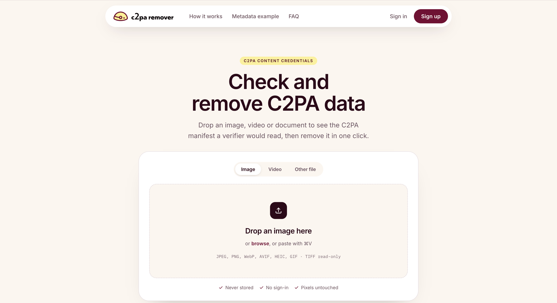 C2PA Remover screenshot