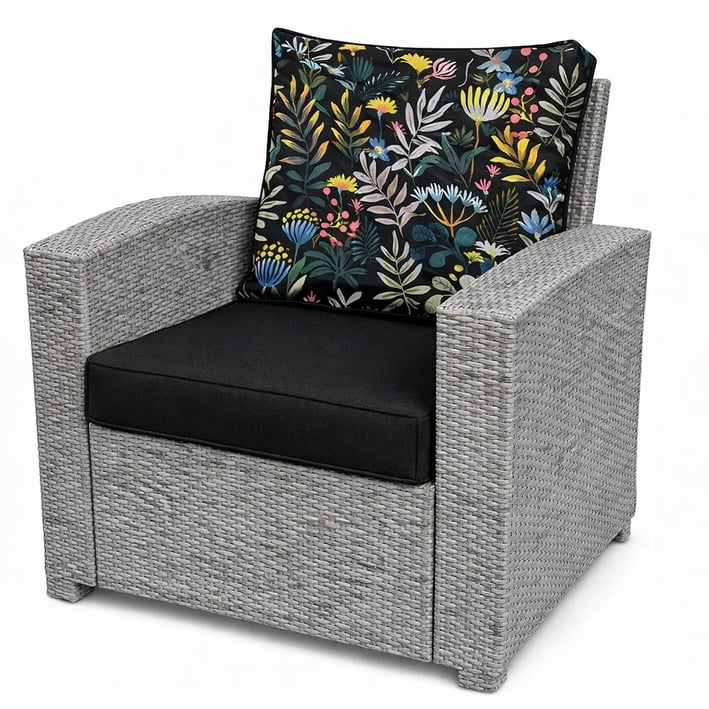 meadow fabric armchair cushion set