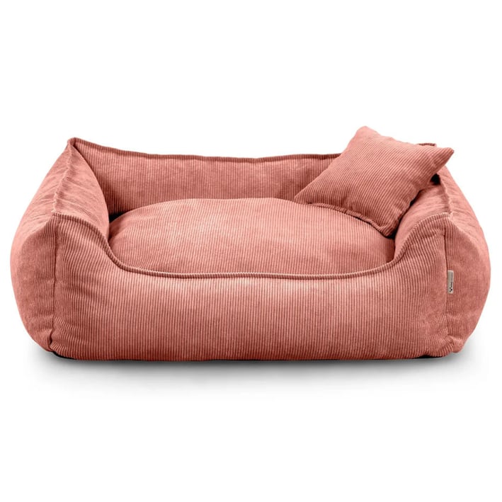 peach dog bed with removable cover