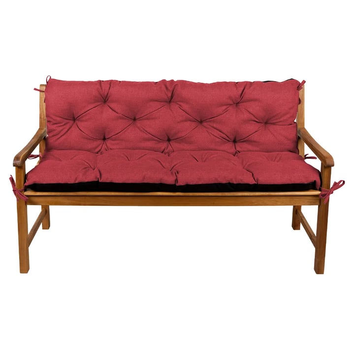 red bench cushion with backrest