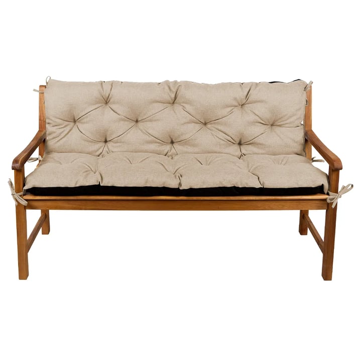 beige bench cushion with backrest