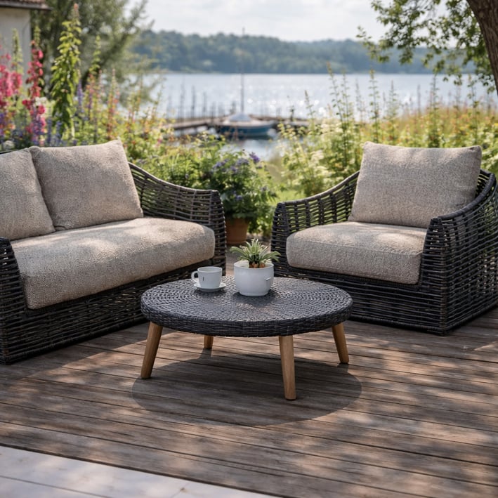 boucle set of cushion in greige colour