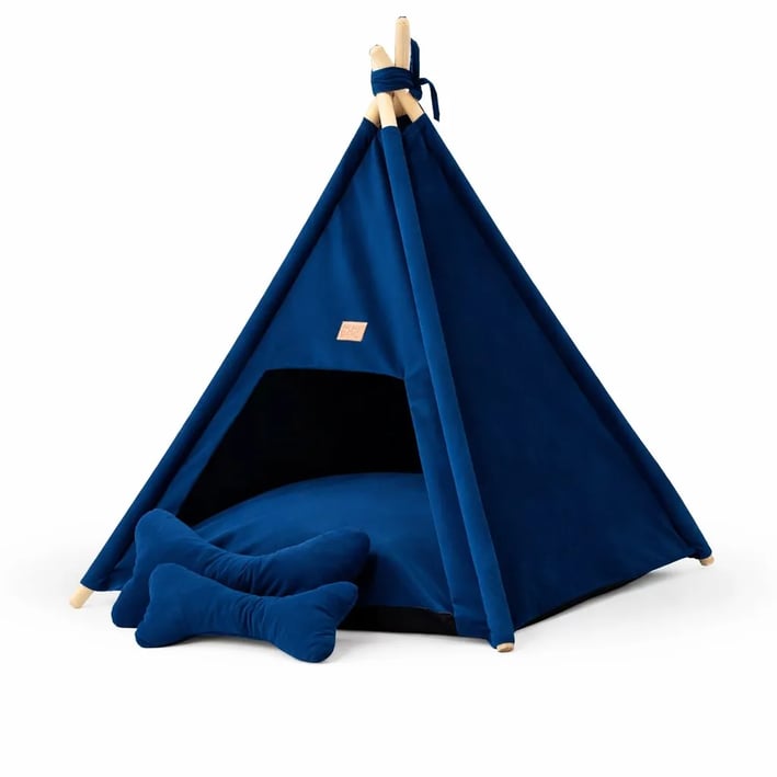 teepee dog bed dark blue