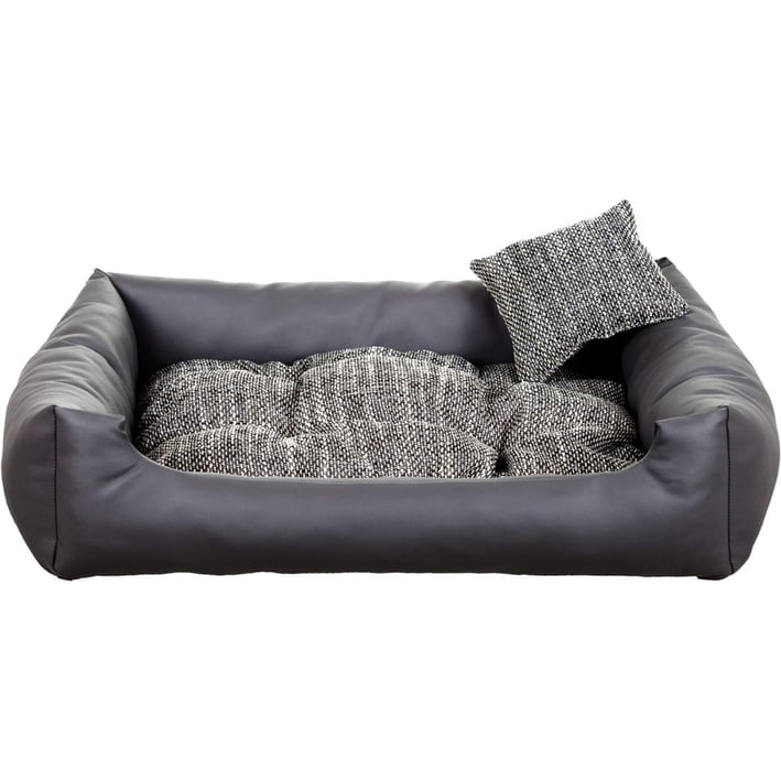 dark grey eco leather dog bed
