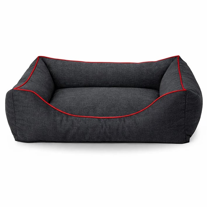 black melange dog bed