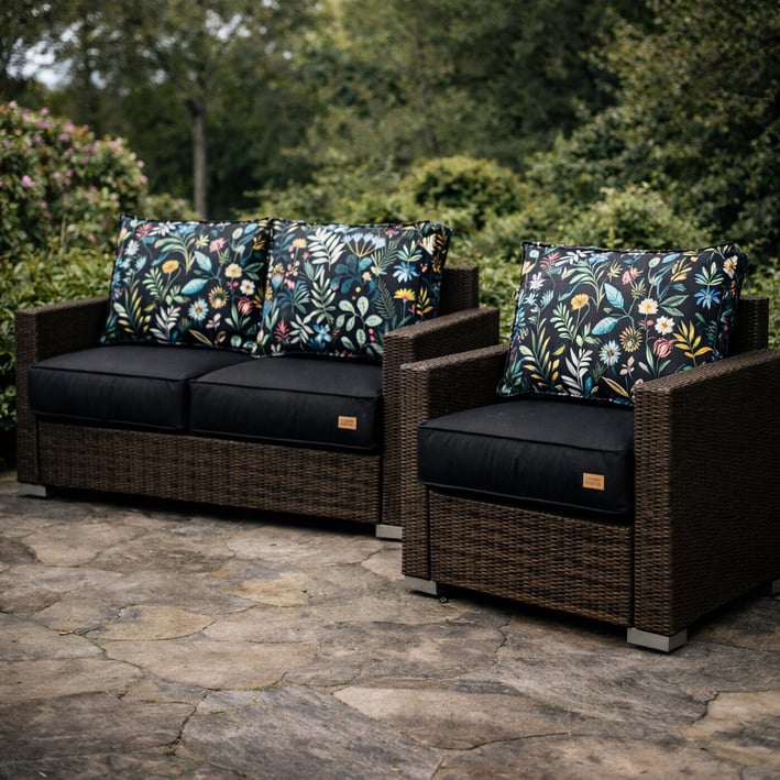 meadow fabric cushions for rattan sofa