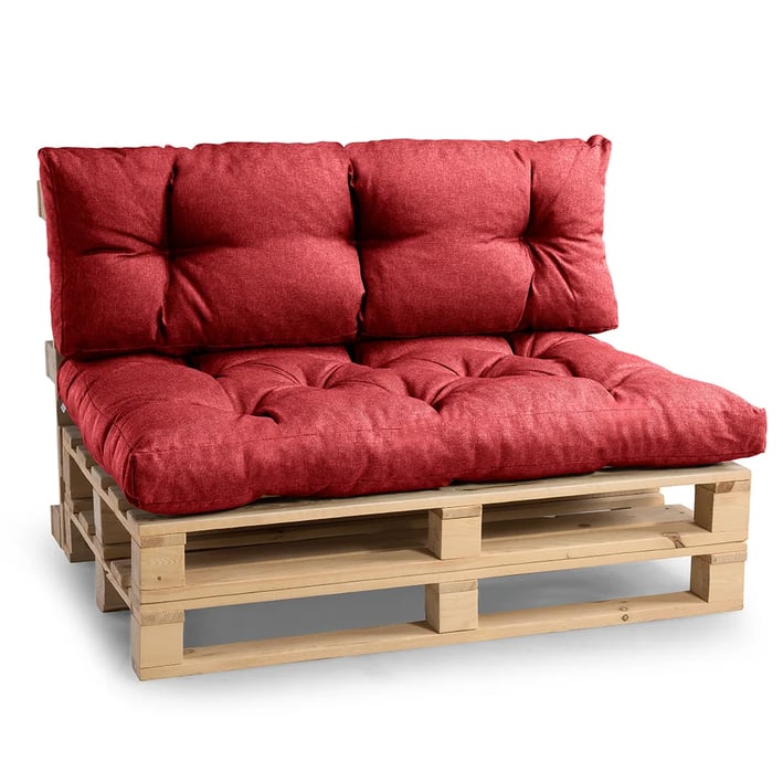 red pallet cushions set