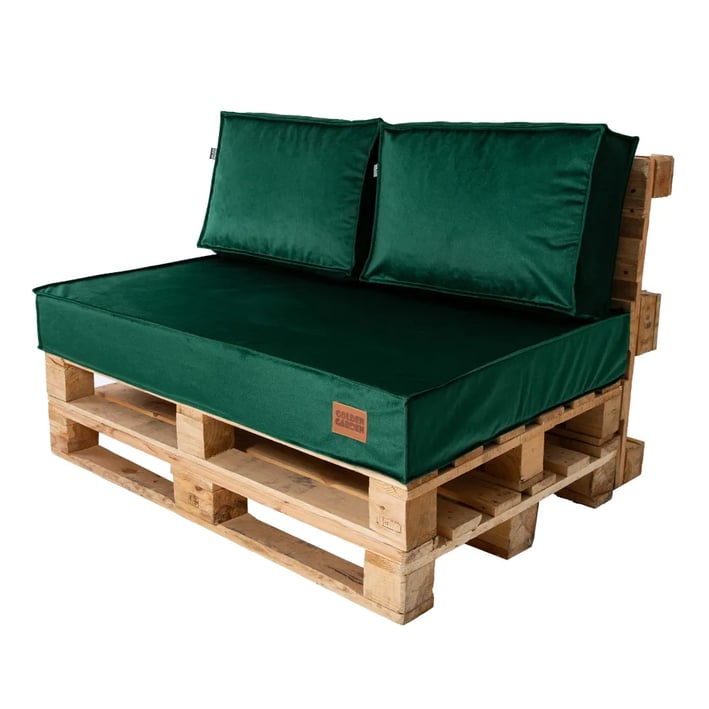 pallet cushions set bottle green