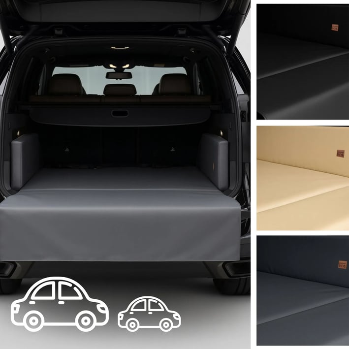 Eco‑Leather Waterproof Dog Car Boot Mat with Raised Sides - Cream ...