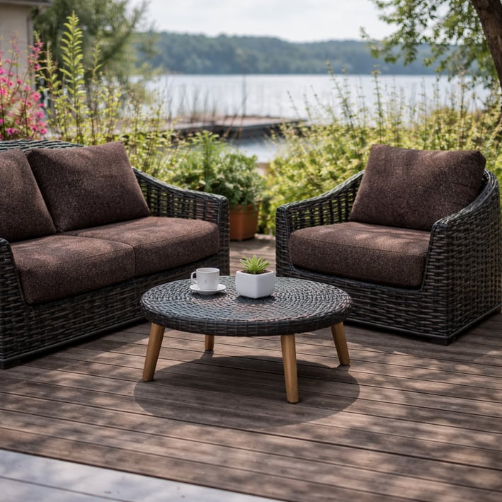 boucle set of cushion in brown colour