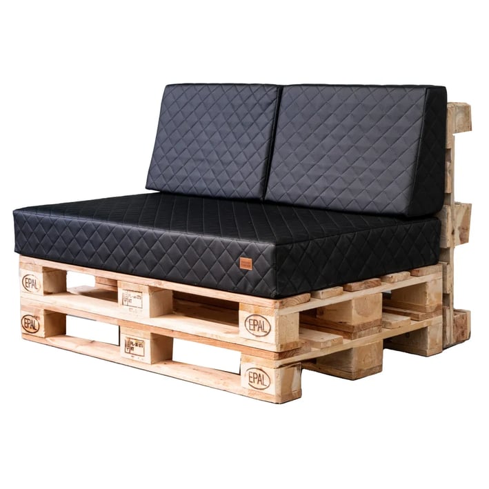 eco leather quilted pallet cushion black