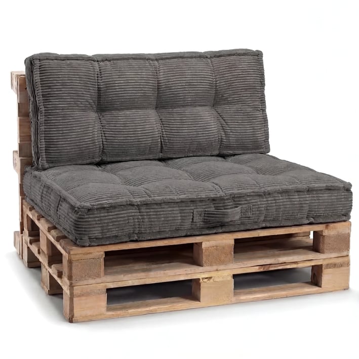 dark grey pallet cushions set