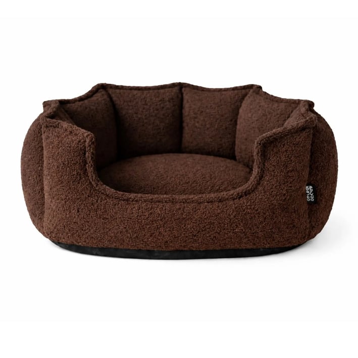 crown boucle dog bed brown