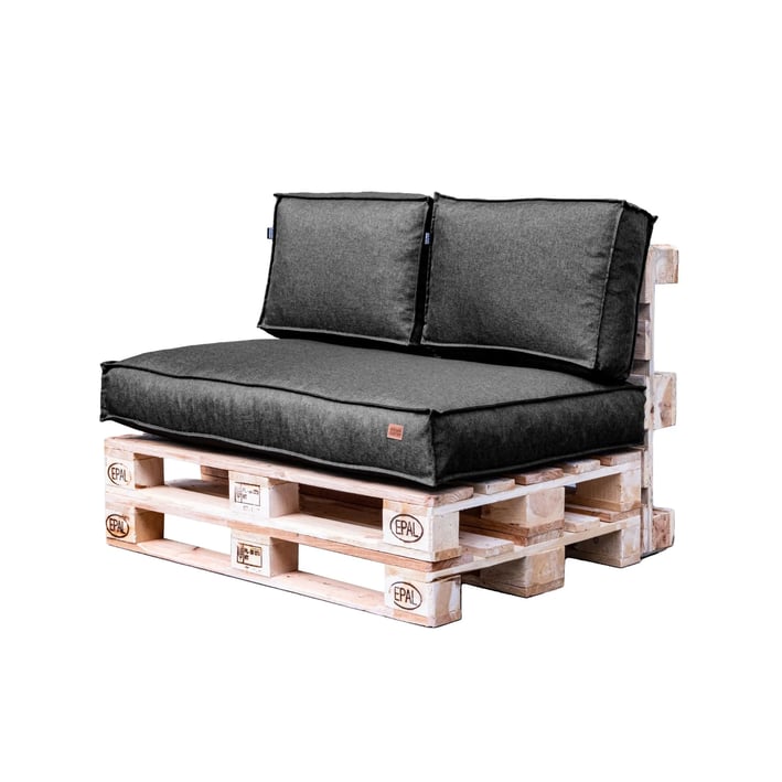 pallet cushions set in charcoal melange