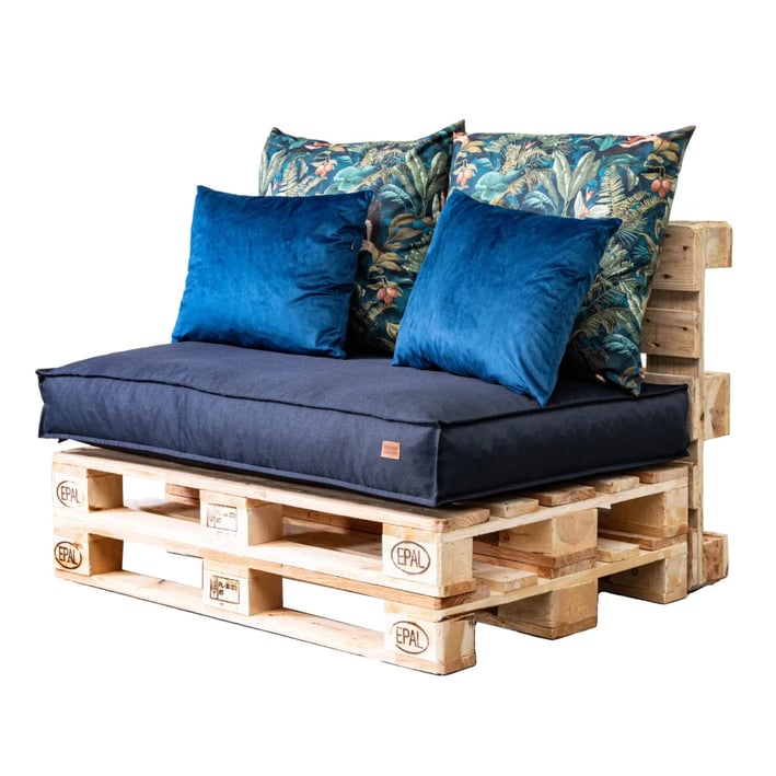 dark blue pallet cushion set