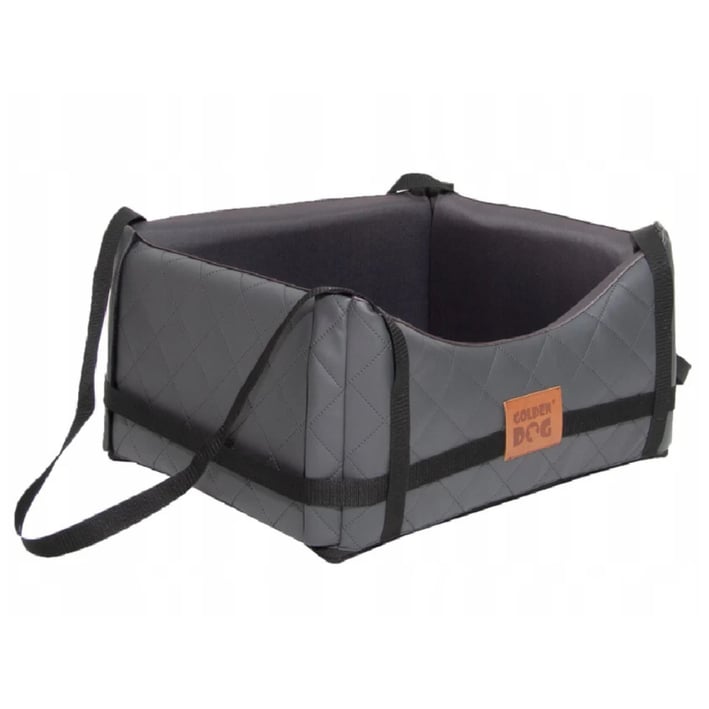 graphite quilted eco leather car seat