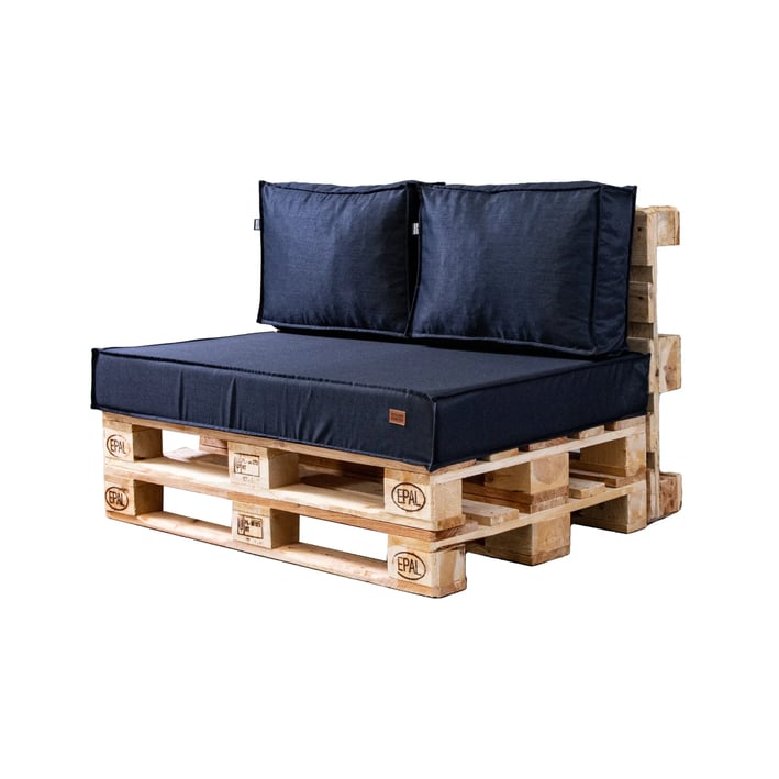 pallet cushion set in dark blue
