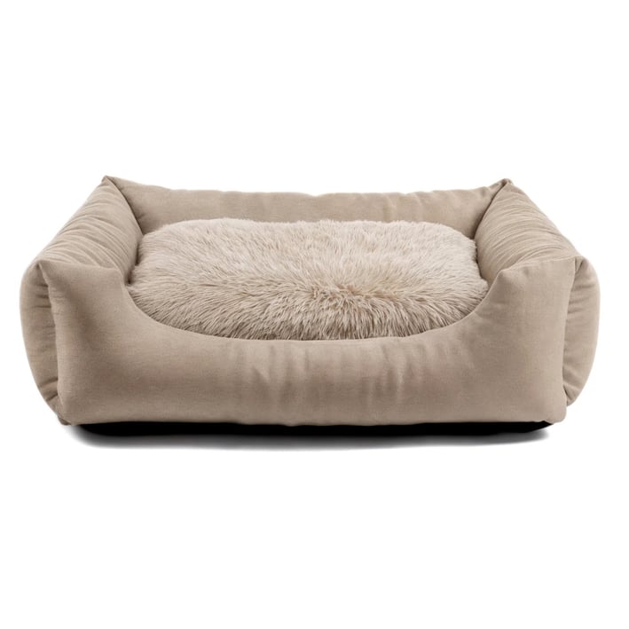 cream dog bed fluffy nelo