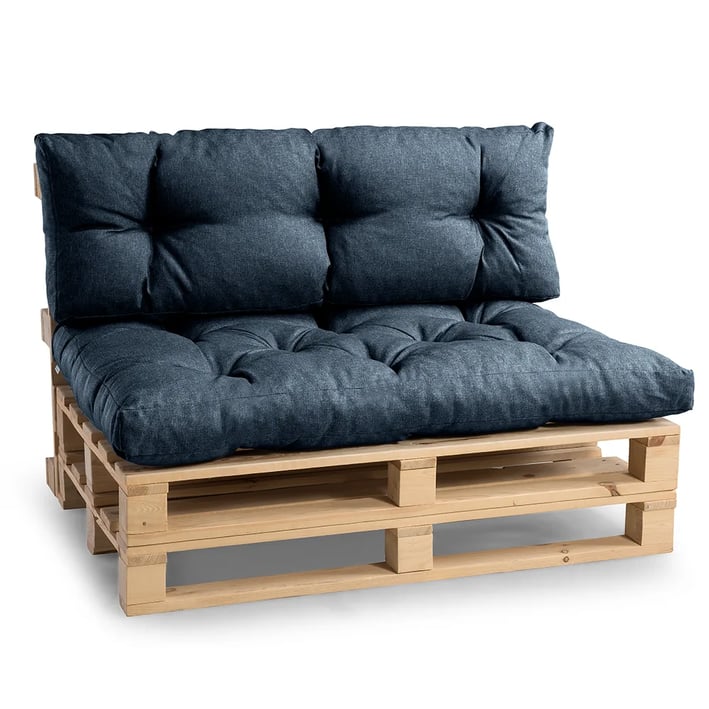 dark blue pallet cushions set