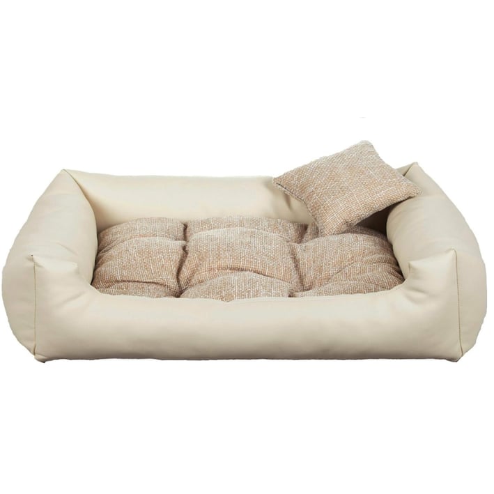 cream eco leather dog bed