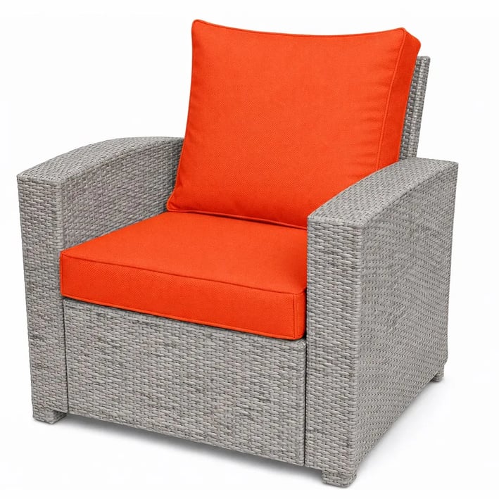 orange armchair cushion set