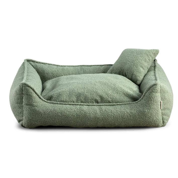 green boucle dog bed