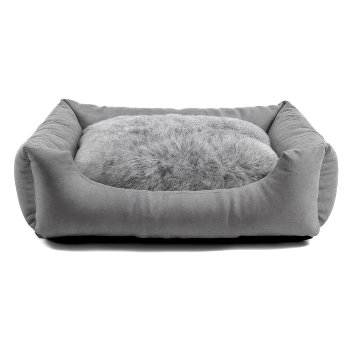 grey dog bed fluffy nelo