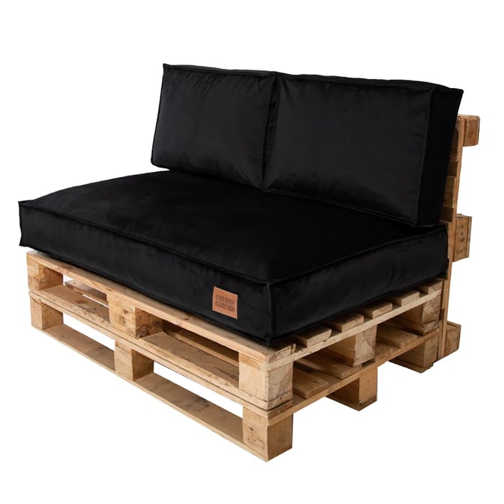 black soft touch pallet cushions set