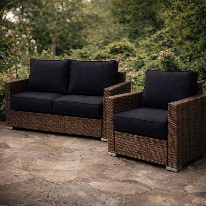 black cushions for rattan sofa