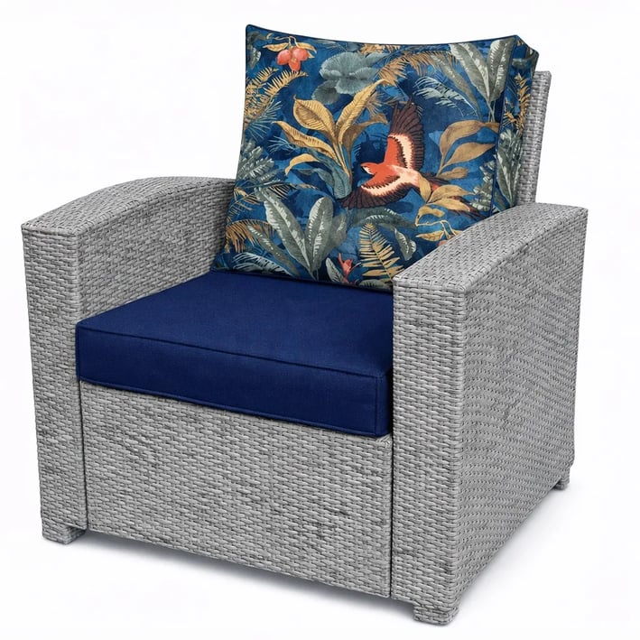 birds fabric armchair cushion set
