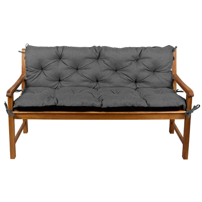 dark grey bench cushion with backrest