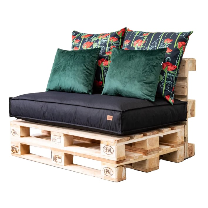 black pallet cushion set