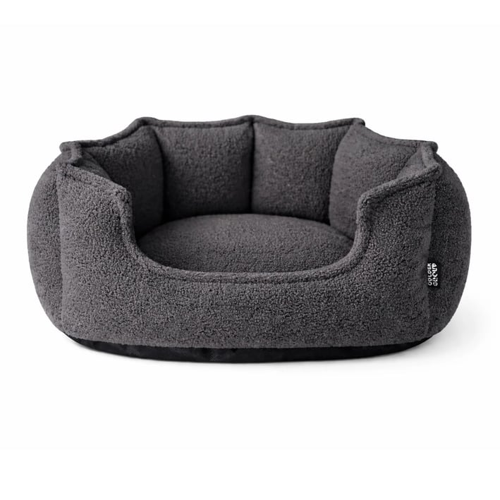 crown boucle dog bed graphite