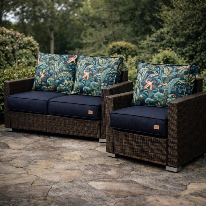 birds fabric cushions for rattan sofa