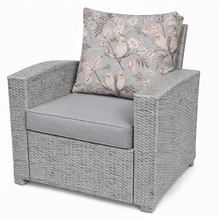 frida grey armchair cushion set