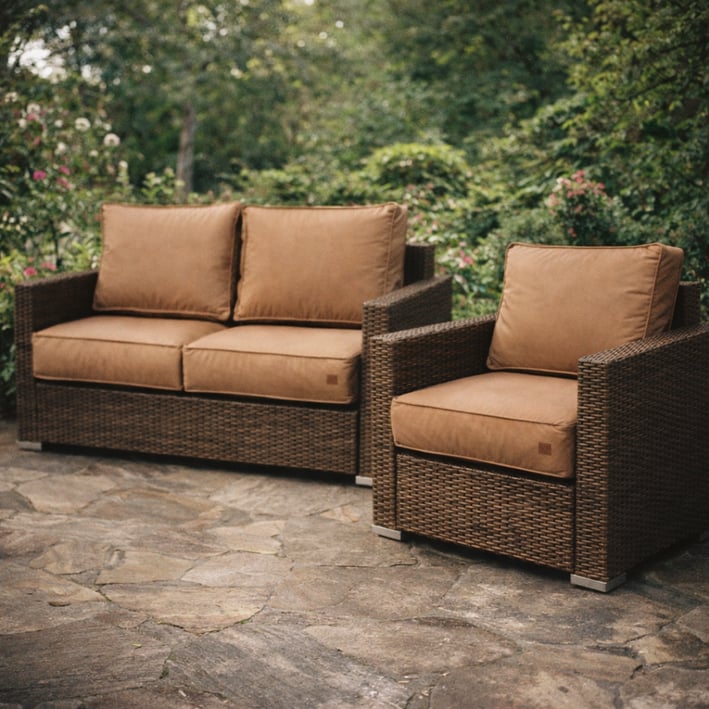cappuccino cushions for rattan sofa