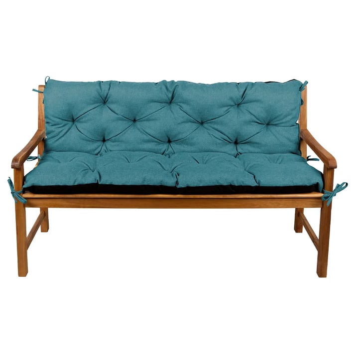 turquise bench cushion with backrest