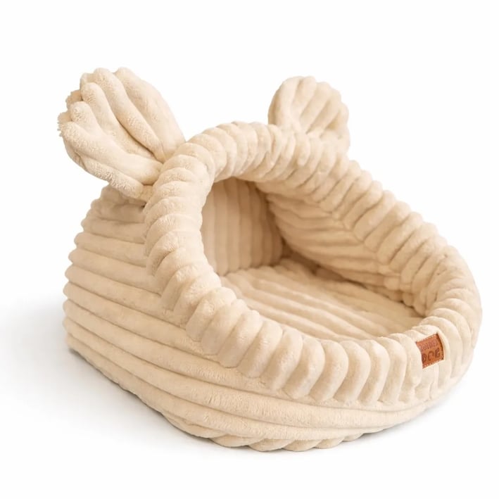 little dog bed beige