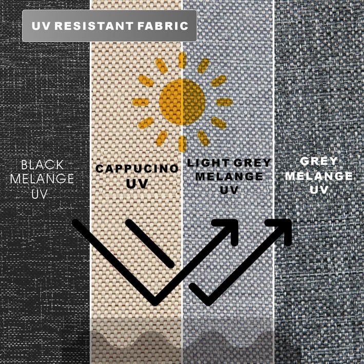 CUSTOM SIZE Cushion cover only of two pieces - UV resistant - Light Grey melange