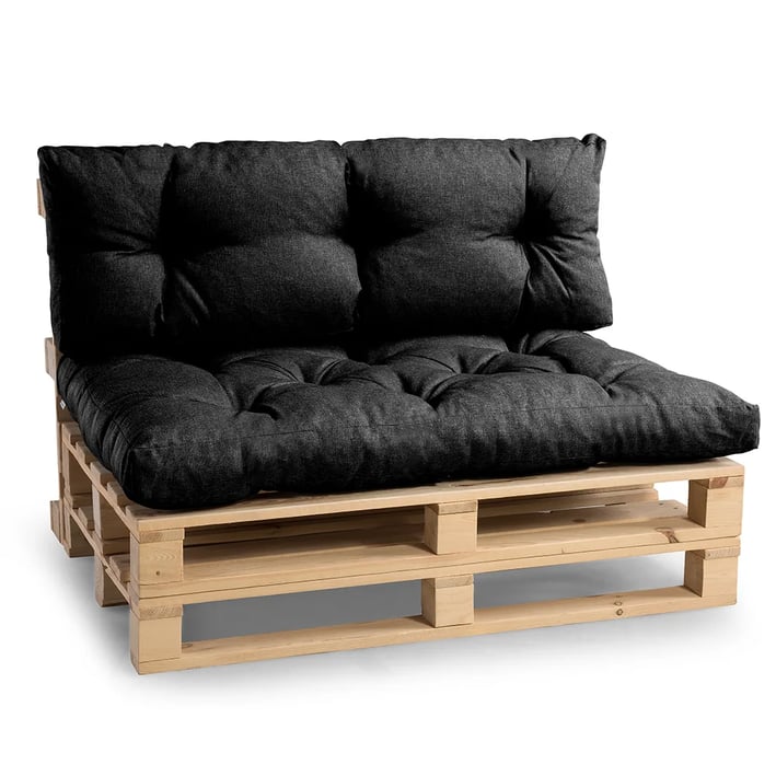 black pallet cushions set