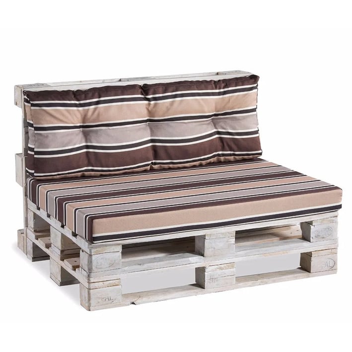 pallet cushions brown stripes